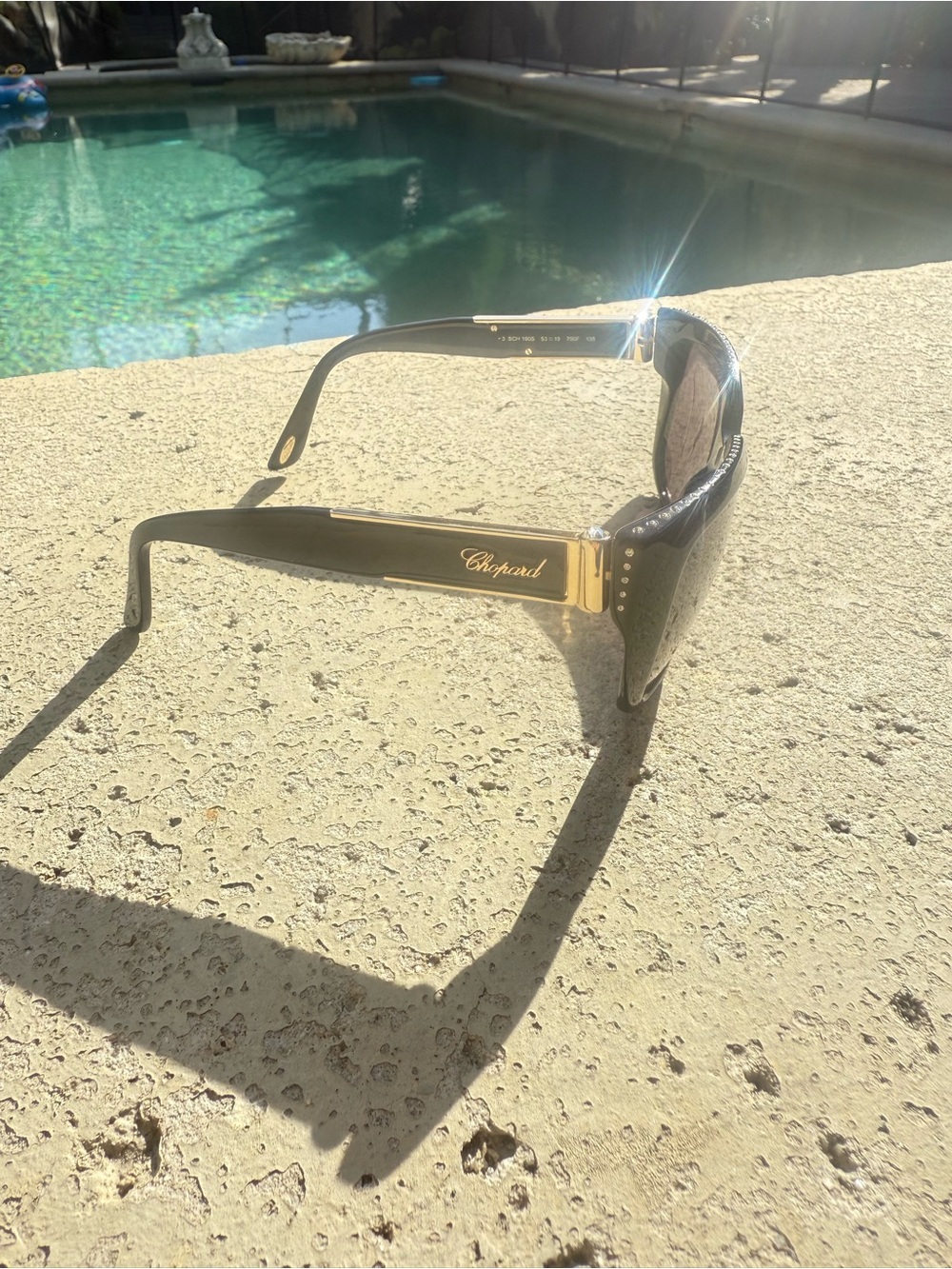 Authentic Chopard  Black and Gold Sunglasses